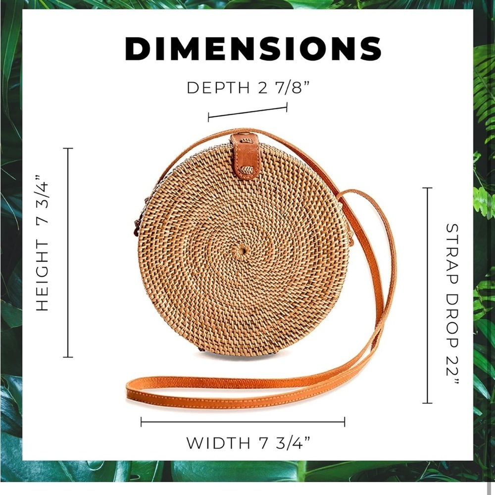 Woven Rattan circle bag ✨ crossbody - Picture 15 of 16